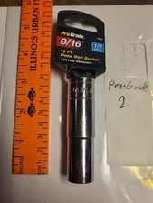 Pro-Grade 14302 9/16" Deep Wall Socket 12 Point, 1/2" Drive - NOS