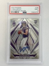 2024 Panini Phoenix JJ McCarthy Autograph-Silver 197/199 Rookie Card PSA 9