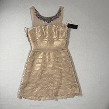 BCBG Maxazria Morgane Dress Champagne Nude Tan Formal Women's sz 4 NWT  $398