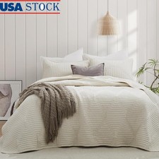 Queen Bedspread Set Modern Quilted Microfiber Comforter Durable Pet Friendly New