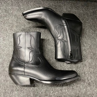 靴 CELINE LEON 39 CELINE Leon Shiny Calfskin Zipped Boot Women's Size US 8 Black | eBay