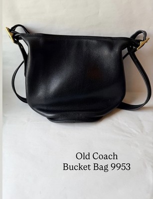 Coach Bucket Bag 9953 Schwarz Leder Gold Hardware Schulter Crossbody Vintage Y2K