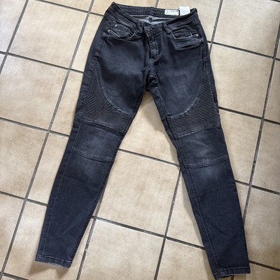 Damen biker Jeans, Schwarz, Gr. 40 von denim 1982