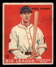 1933 Goudey Baseball #25 Paul Waner PR - GD *e1