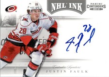2011-12 Panini Contenders NHL Ink #9 Justin Faulk Auto - HKY