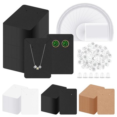 300pcs Earring Cards with Earring Clasps and Self-Closing Beu...