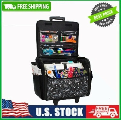 Everything Mary Rolling Sewing Machine Storage and Transport Tote with Wheels