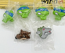 1990 TMNT Teenage Mutant Ninja Turtles Rings Leonardo Rocksteader Splinter Vtg