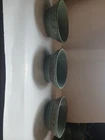 Vintage Frankoma 7X Mayan Aztec 6" Soup Cereal Bowls Prairie Green - Lot of 3