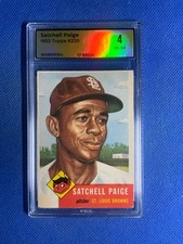 1953 Topps #220 Satchel Paige St. Louis Browns HOF Hi # SP MBA 4