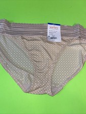 WARNERS NUDE POLKA DOT BIKINI PANTIES / Extra Large / 8