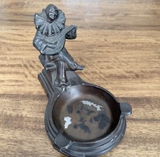 Antique Art Deco Nuart Pierrot Spelter Ashtray