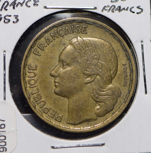 France 1953 50 Francs Rooster animal 900167 combine shipping - 第 1/2 張圖片
