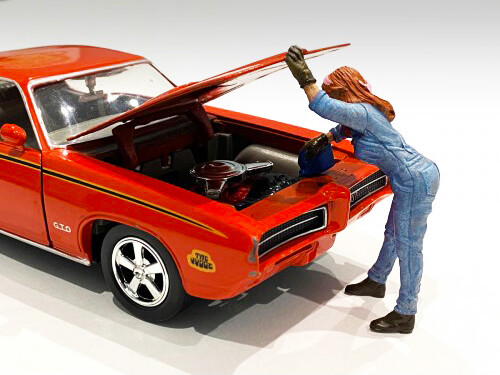 Retro Female Mechanic II Figurine for 1/18 Scale Models by American Diorama 38245
