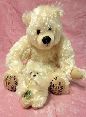 Hermann Coburg Millennium Collectible Bear with Baby in Pouch NWT #093 RARE