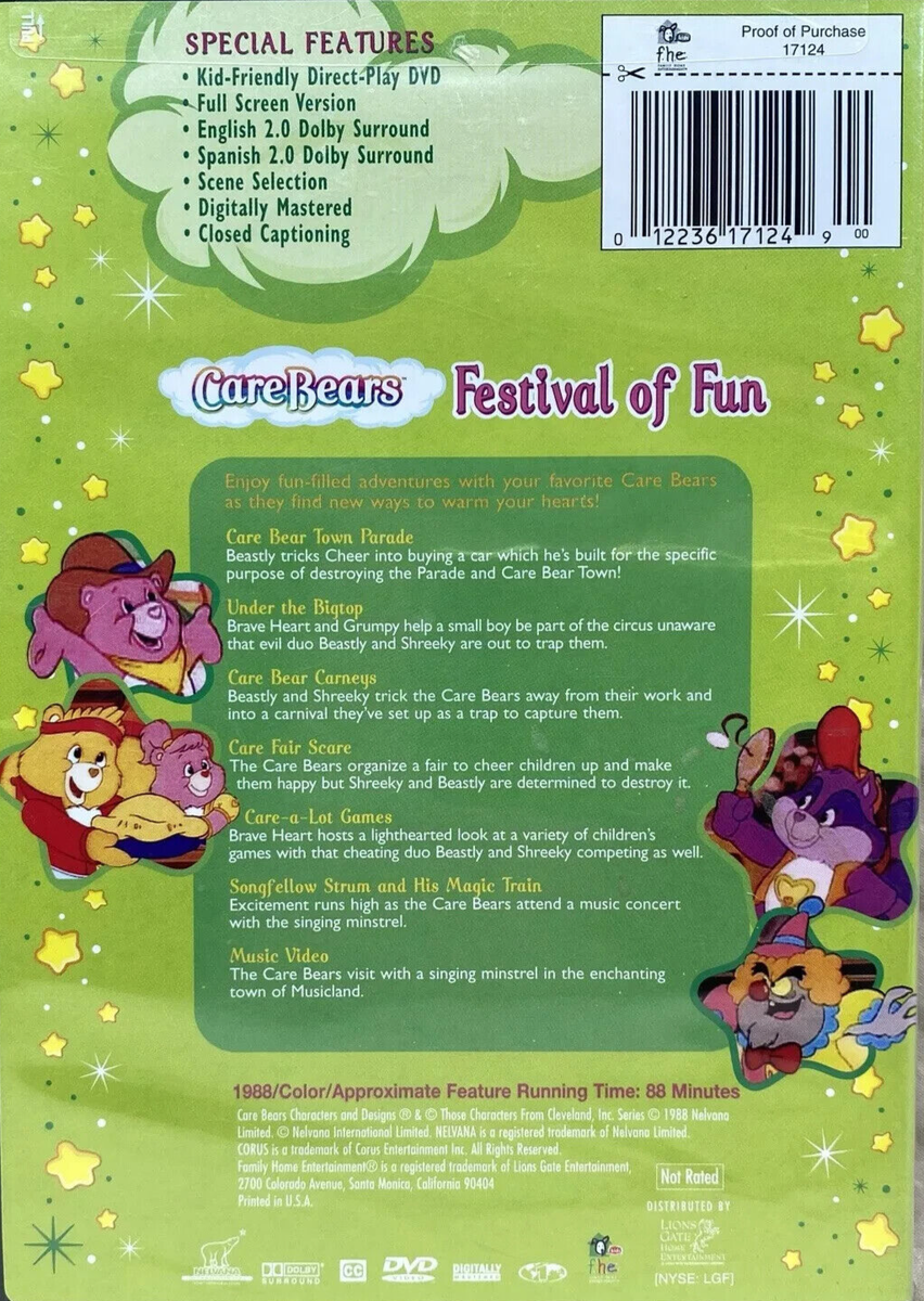 Care Bears: Festival of Fun (DVD, 2005, Full Screen) Free Shipping
