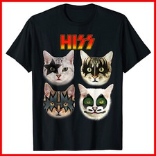 Funny Cat, Cat Lover, Cat Hiss, Cat Owner Black Cotton T-Shirt S-5XL