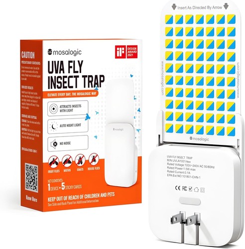 UVA Fruit Fly Traps for Indoors Gnat Trap for House Use 600Sqft Protection Area