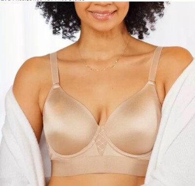 Bali One Smooth U Bounce Control Convertable Underwire Bra DF3456 Beige 42D NWT