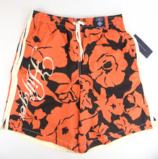 Men's Tommy Hilfiger floral Premium Swim Trunks sz M orange brown NEW