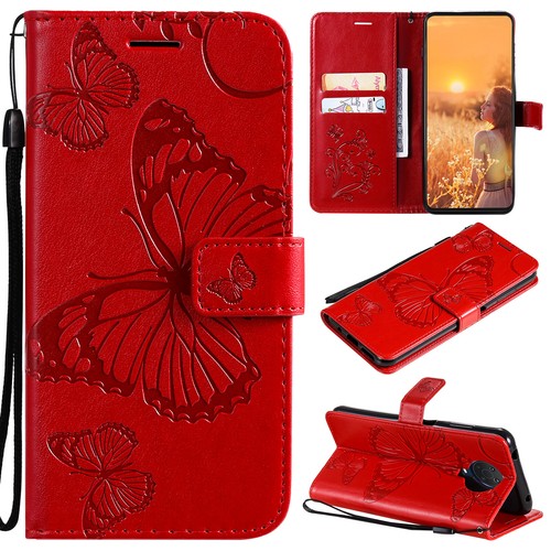 For Nokia G20 8.1 2.4 3.4 Butterfly Embossed PU Leather Flip Wallet Case Cover - Picture 3 of 20