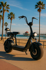 Fat Tire Seated Electric Scooter - Black