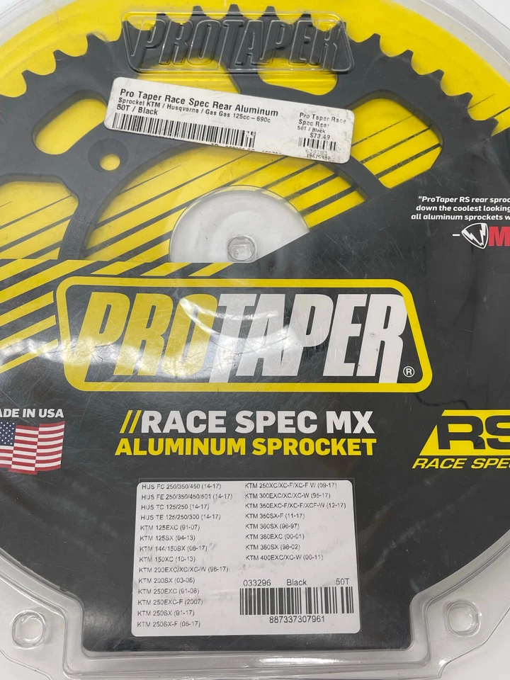 Roda dentada traseira Pro Taper MX Race Spec preta 50T 033296 - Imagem 4 de 4