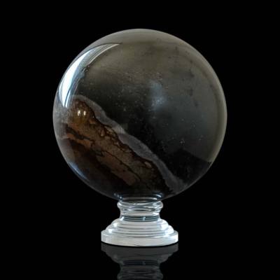 Halbedelstein Hartkugel mit Basis Semiprecious Hard Stone Sphere D.12cm