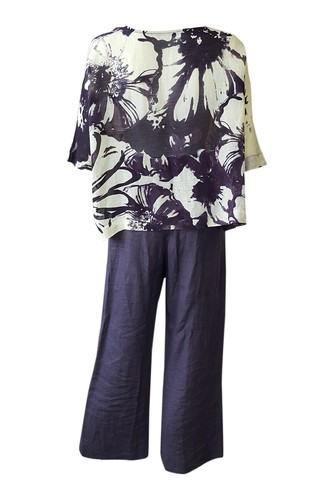 SONJA MARHON Cotton Blend Top and Trousers Set (10) - Picture 2 of 4