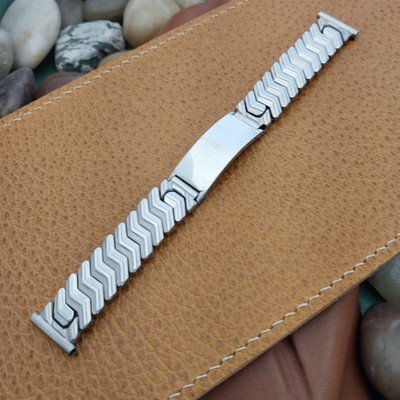 Vintage 5/8'' Sterling Silver & Stainless Steel Expansion 1940s Unused Watch Band