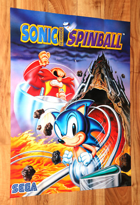 1993 Sonic the Hedgehog Spinball SEGA Mega Drive Vintage Small Ad / Flyer Poster