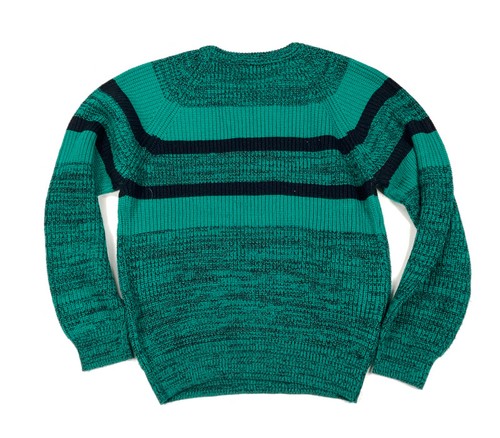VTG 90s Green Black Striped Sweater 