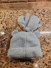 Toddler Boys Sherpa Fleece Beanie with Mittens - Cat Jack Dusty Blue 12-24M