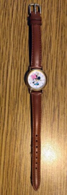 Minnie Mouse-Womens  Watch - Leather Strap-Missing Stem