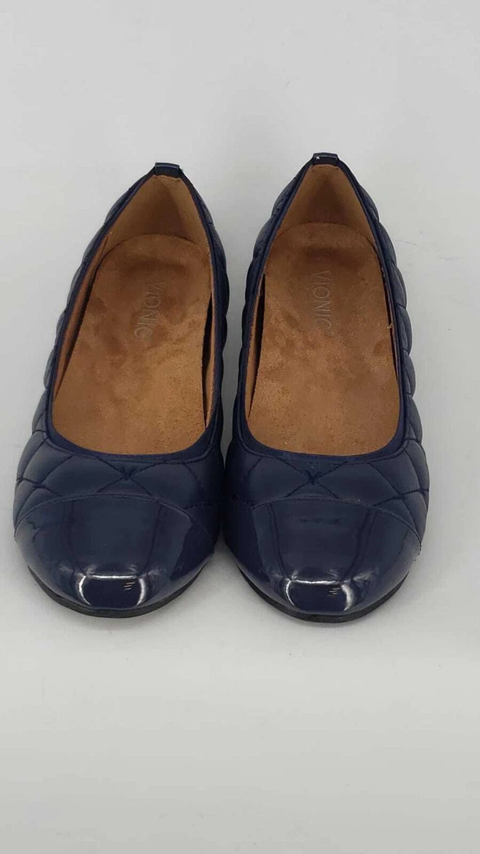 VIONIC WOMEN SPARK DESIREE BALLET FLATS ORTHOTIC SUPPORT SHOE NAVY