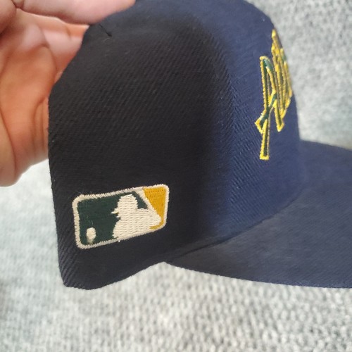 Vtg Sports Specialties Oakland A's Hat Dark Blue Dome Snapback Logo MLB Athletic - Picture 6 of 12