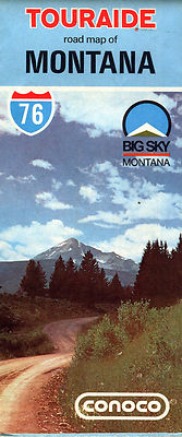 1976 Conoco Montana Vintage Road Map 