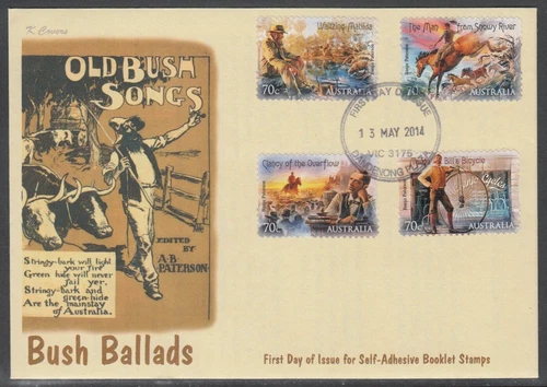 Australian Stamps.1st Day of Issue.Kay Cover.Bush Ballads.2014