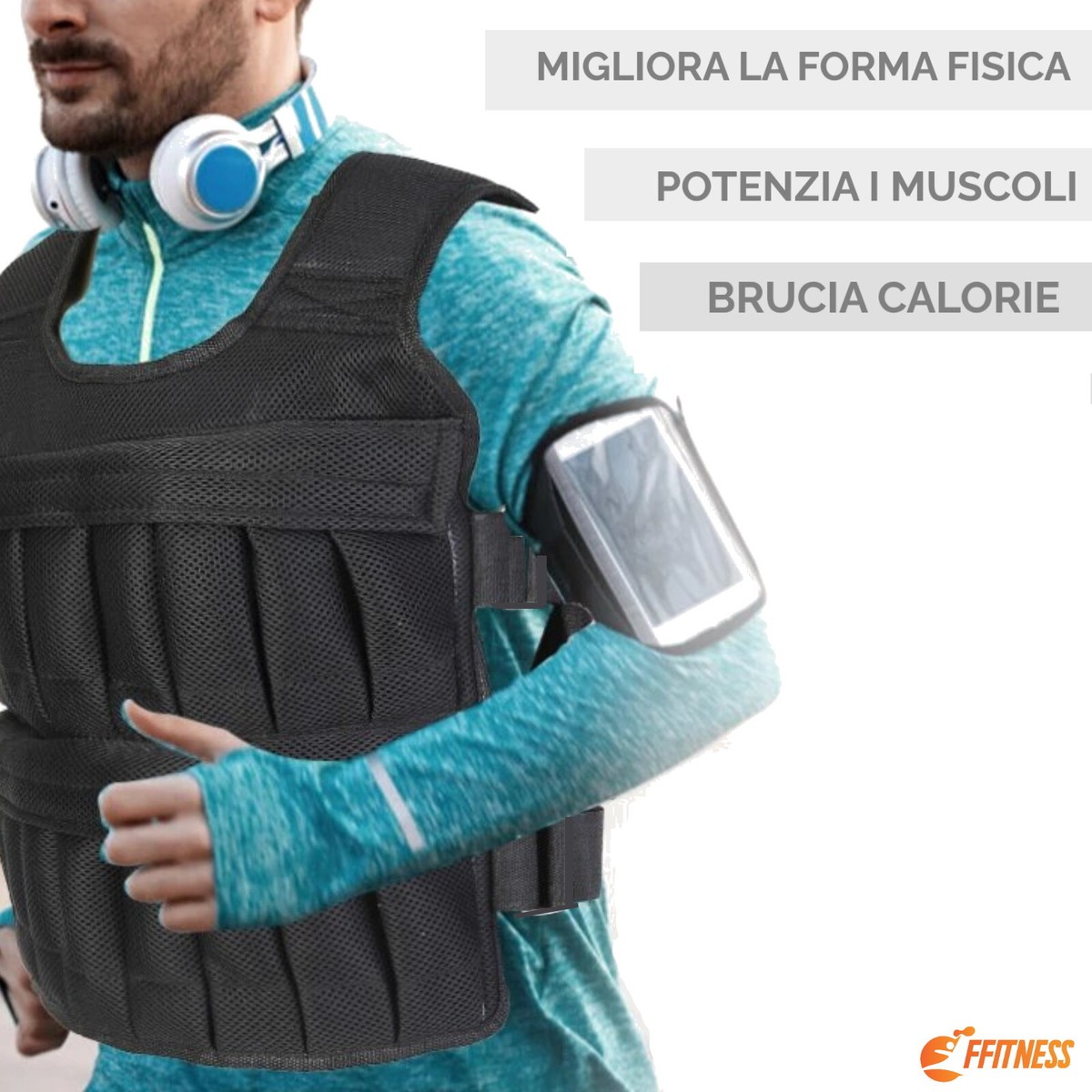 Gilet Lesté Avec Poids Amovibles - Marque Suteng - Poids Max 50kg - Noir, Taille Unique