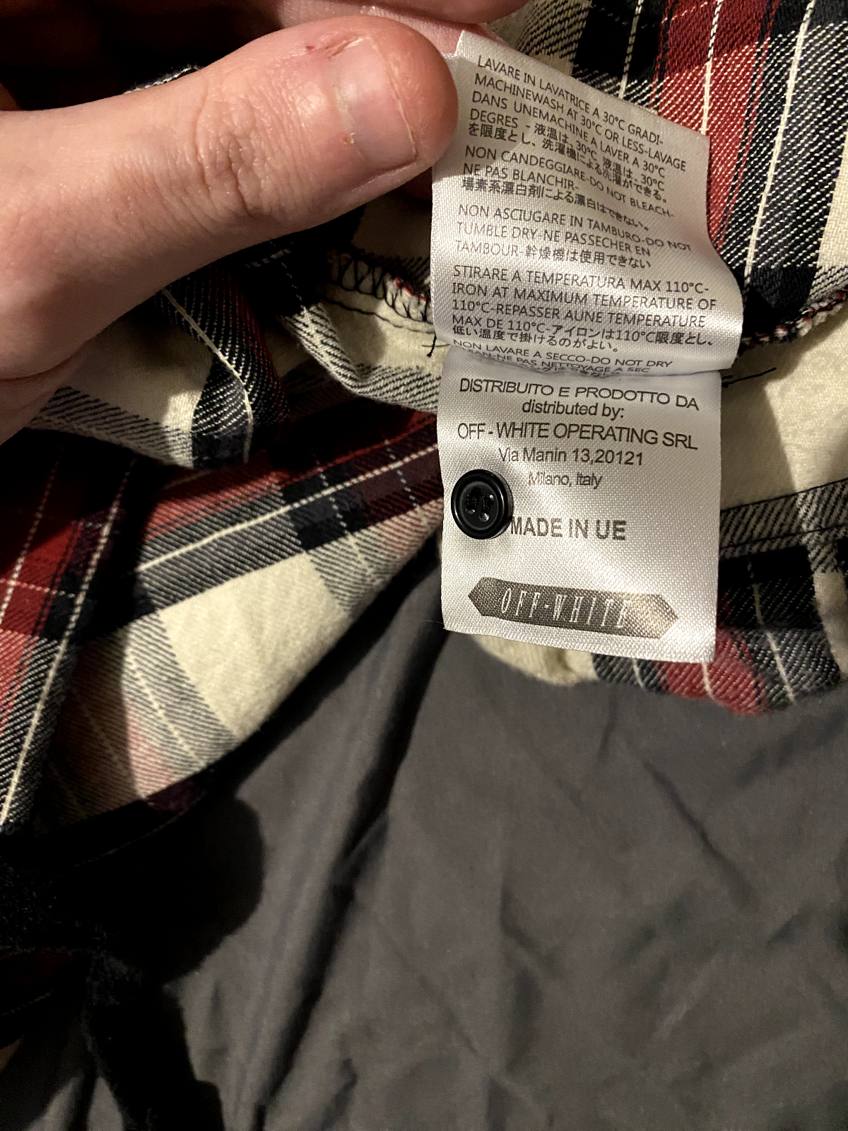 OFF-WHITE C/O VIRGIL ABLOH Red + White Checked Oversized Flannel