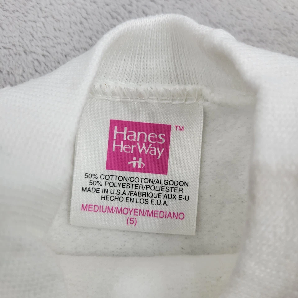 Vintage Hanes Her Way Sweatshirt Girls Medium Basic Top Sweater Blouse Y2K Youth - Image 2 of 4