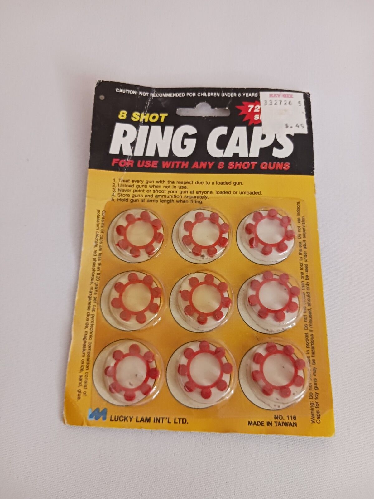 VINTAGE Nos SHOT RING Caps New Sealed Toy Rack 