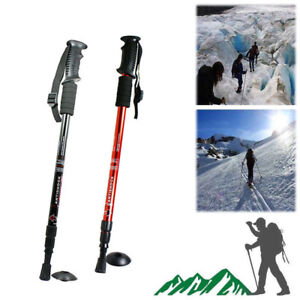 Trekking Pole Walking Hiking Stick 3 Section Adjustable Retractable Anti-shock