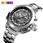 SKMEI Men Watch Dual Time Digital Wristwatch Male Steel Shockproof Sport Watches