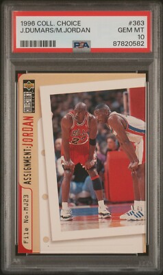 1996 Collectors Choice #363 Assignment Dumars Michael Jordan PSA