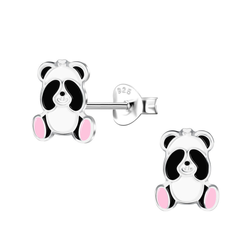 Stylish 925 Sterling Silver Panda Stud Earrings for Everyday Wear-image