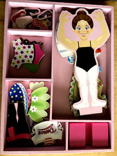 Melissa  Doug Deluxe Nina Ballerina Magnetic Dress-Up Wooden Doll With 27 Piece