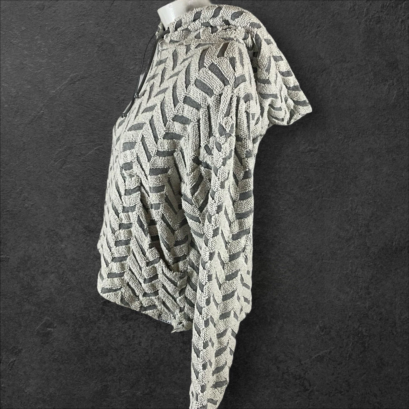 OFF WHITE Felpa Koral donna XS Friley con cappuccio spina di pesce vita testurizzata cinch T160