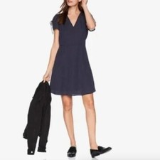 J. Crew Mercantile Navy Blue & White Polka Dot Short Sleeve Mini Dress 8