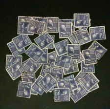 Postage Stamps For Crafting: 1938 3c Thomas Jefferson; Purple; 50 Pieces